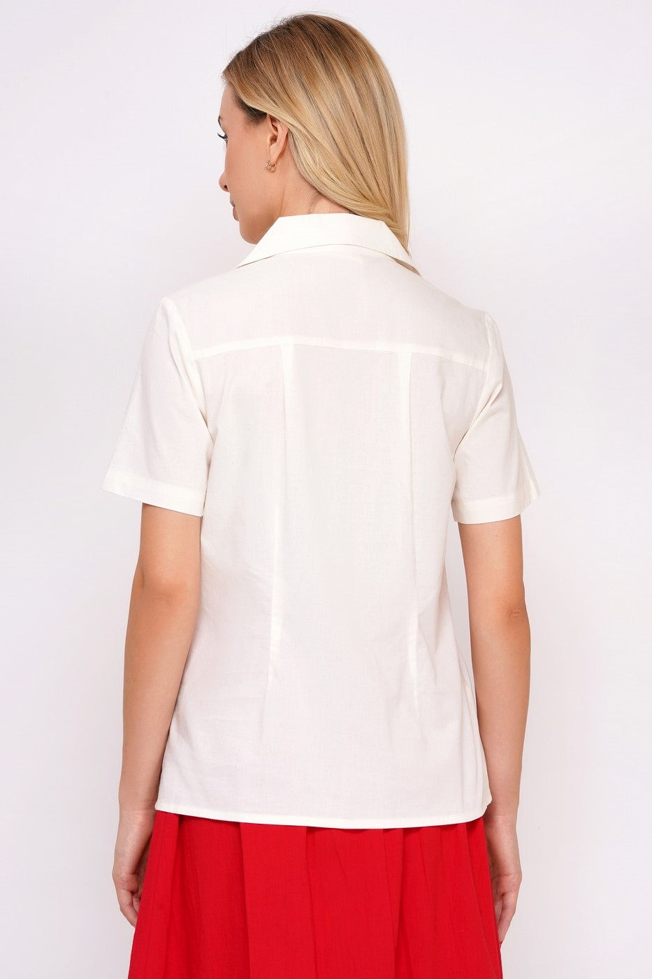Bluse mit Flamingos, Ivory Solid