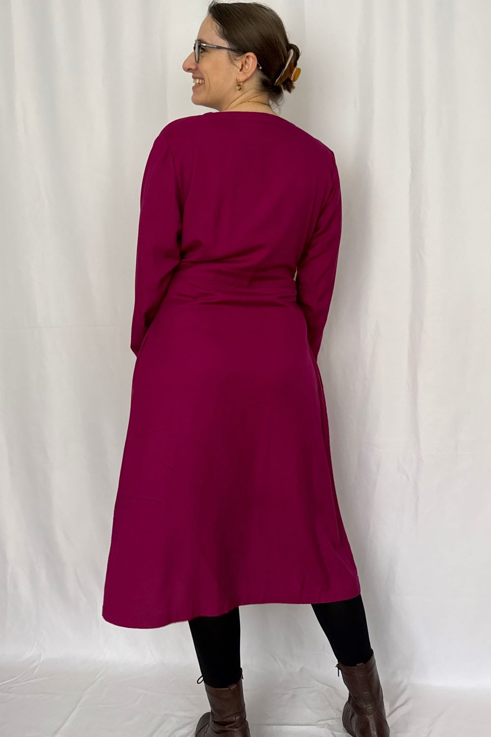 Plain Tie Wickelkleid, Mulberry