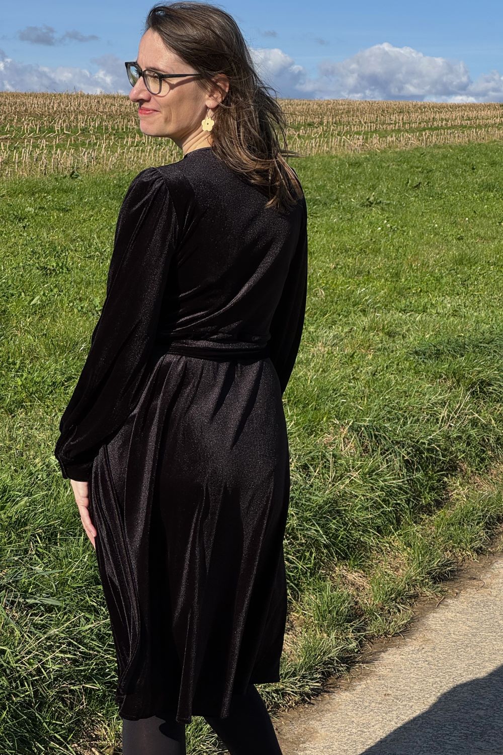 Dalida Kleid, Velvet Black