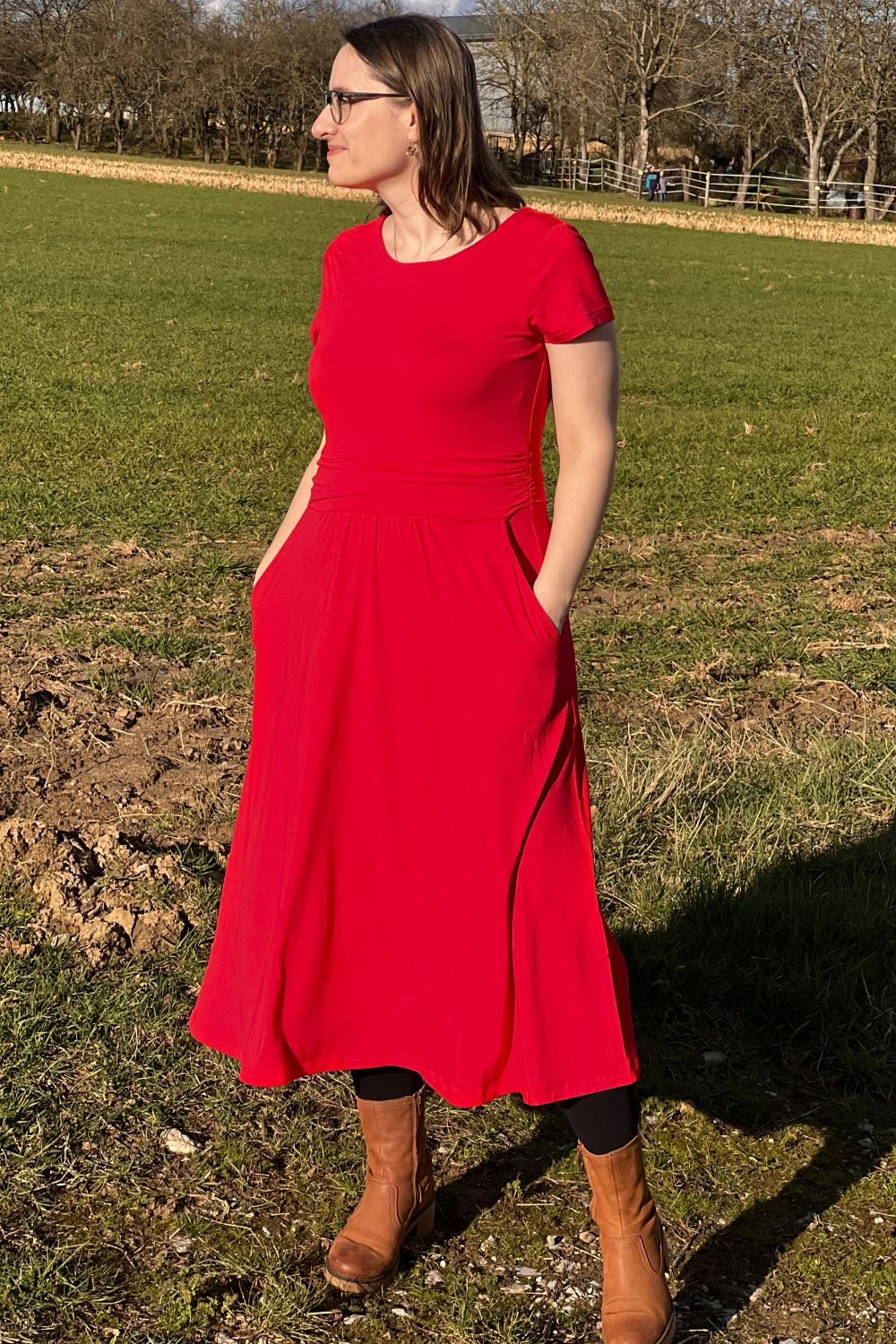 Kleid Malinda Solid, Poppy