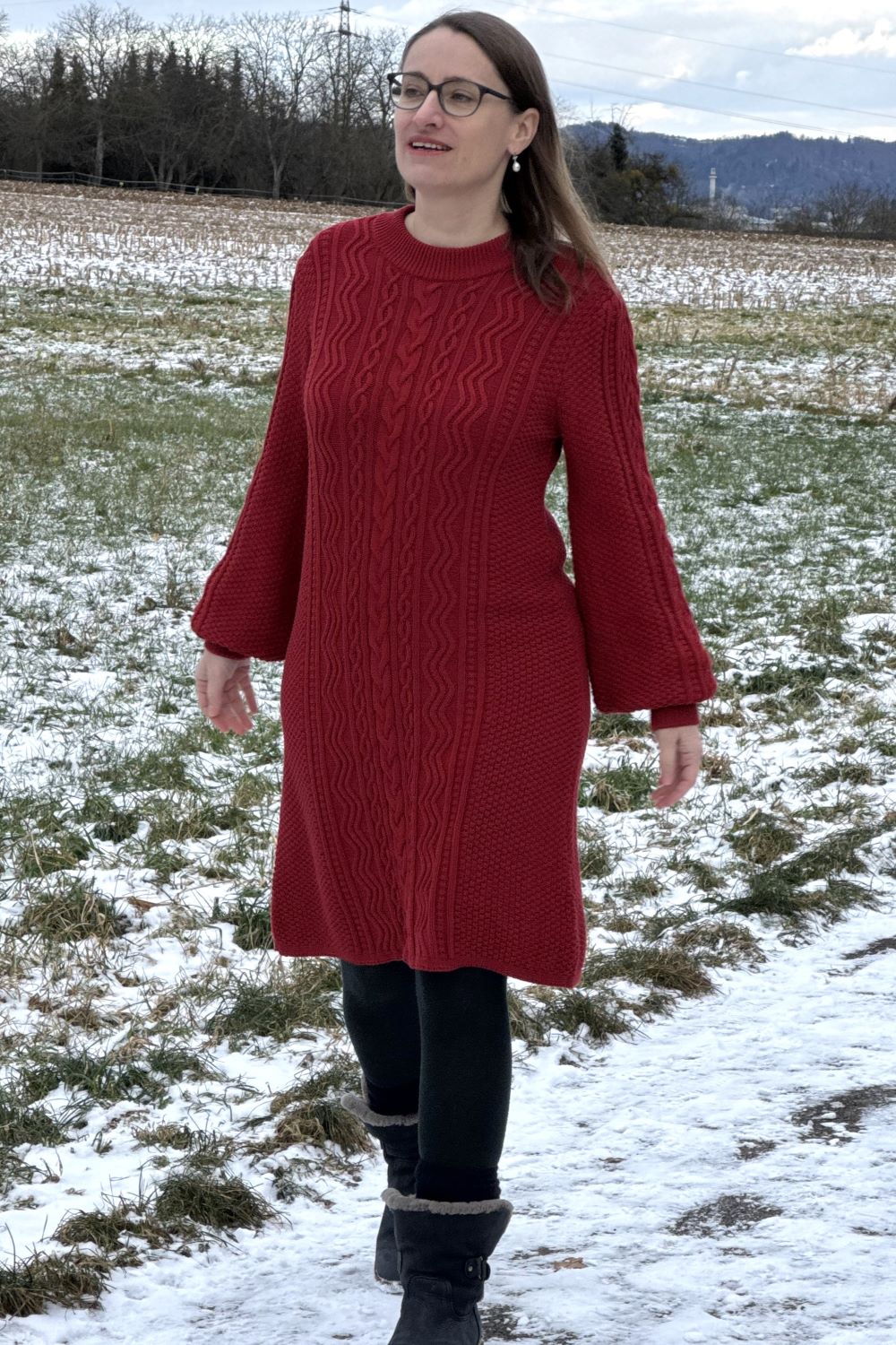 Kleid Svea Dress, Läppstift Red