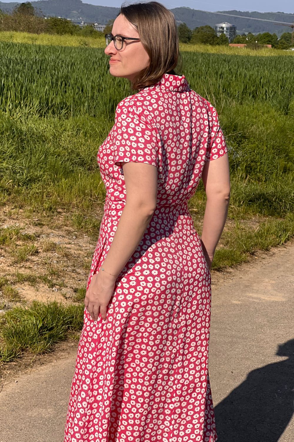 Jonie Dress, Pink Daisies