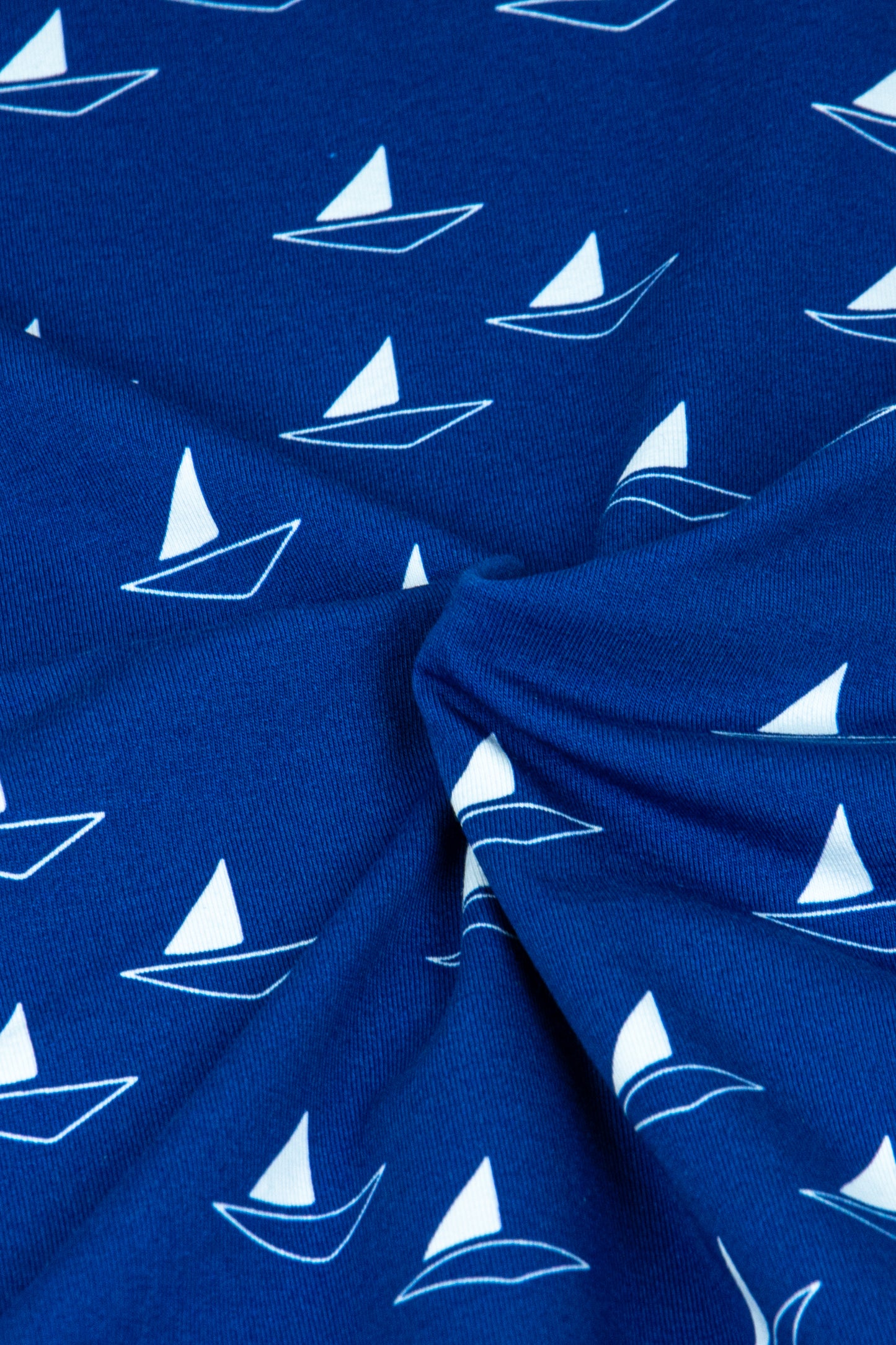 Jersey 'Sunday Sailor', Segelboote navy (Preis pro halben Meter)