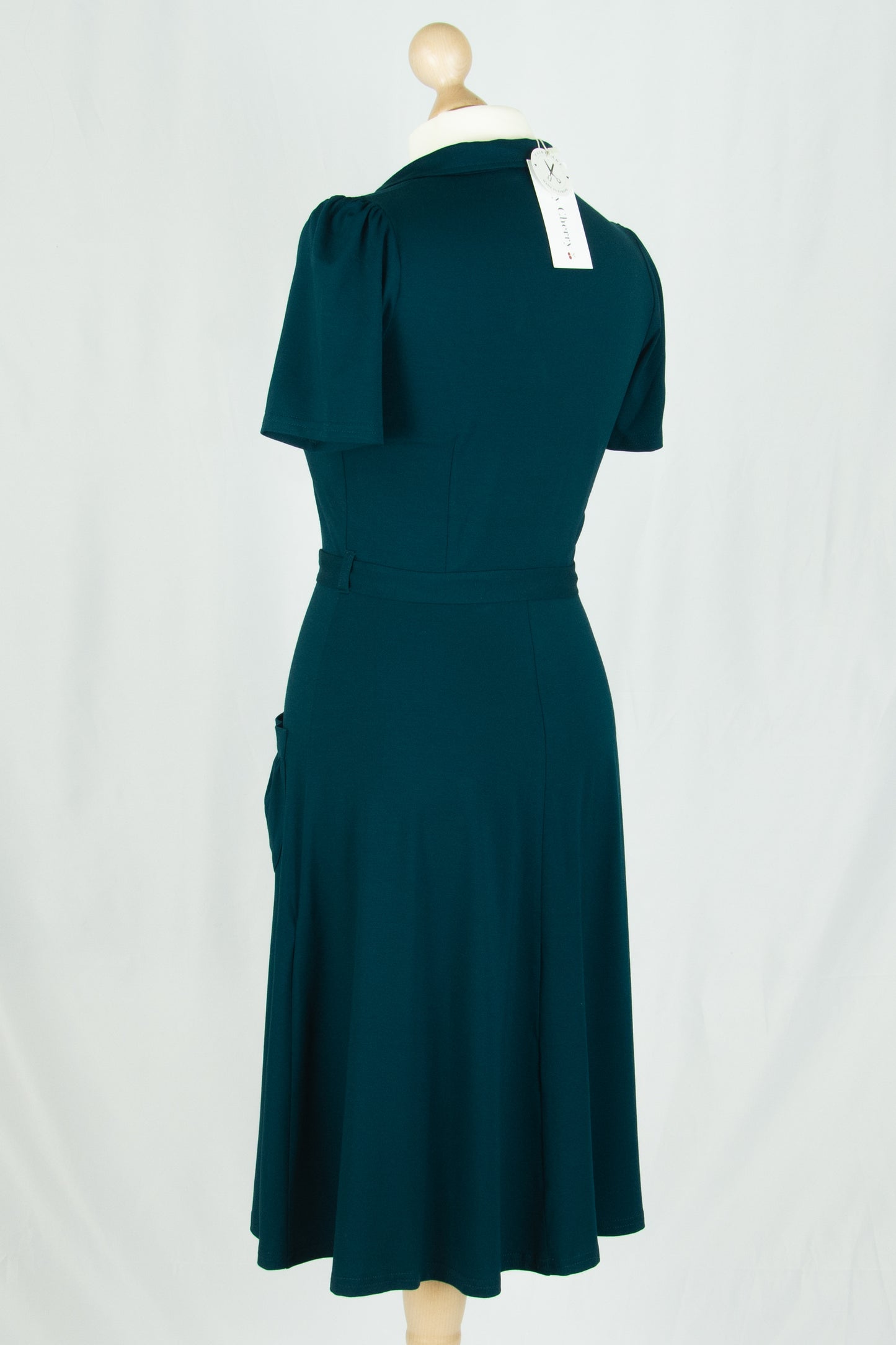 Revers Dress Tricot Deluxe, Petrolgrün