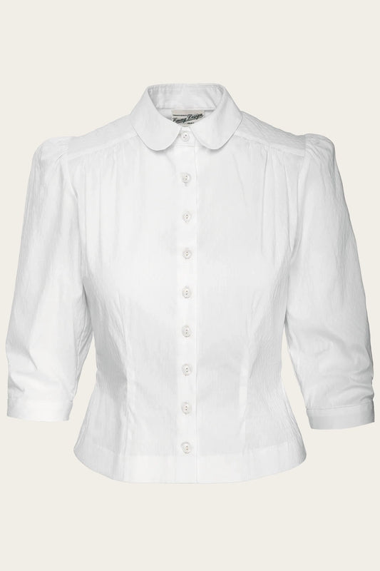 The Bookworm Blouse, Crisp White Cotton