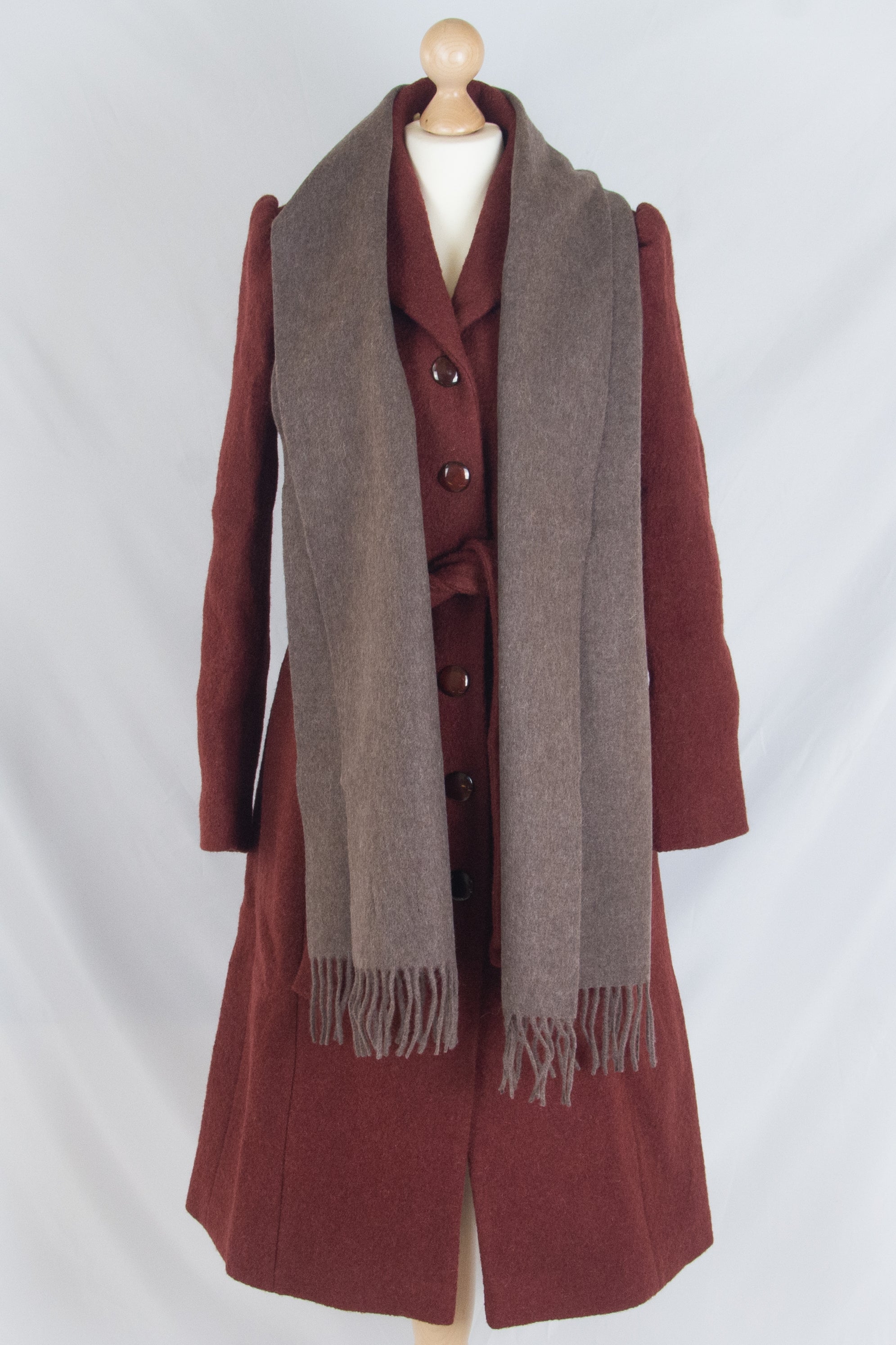 Biellese Wool Scarf, forest brown