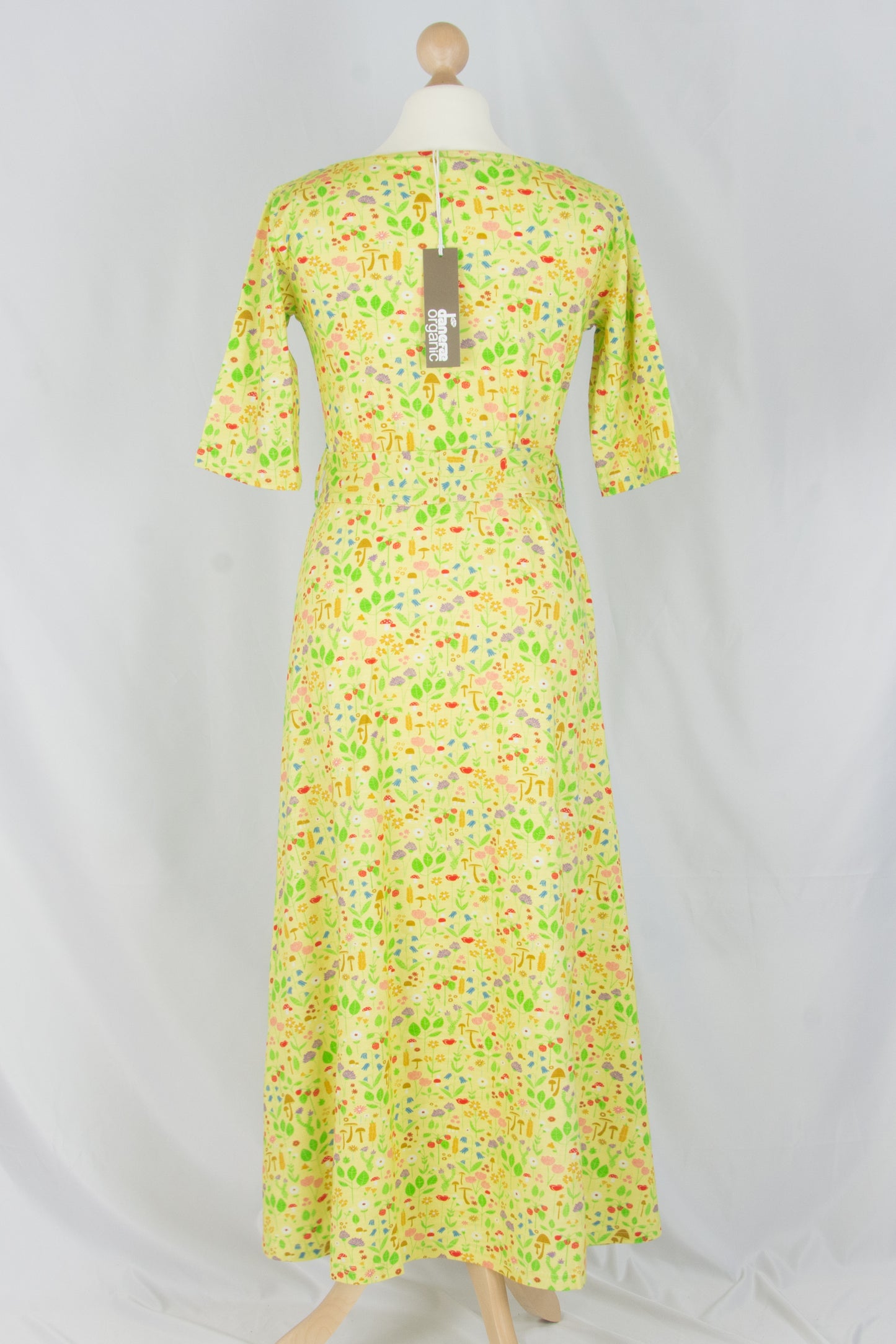 Daneflora Slub Jersey Dress, pale yellow botanical