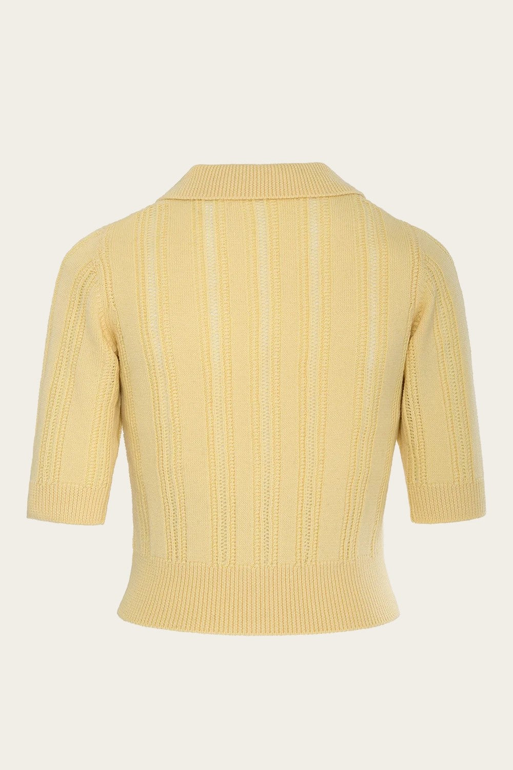 The Non Contrast Cardigan, Mellow Yellow Wool