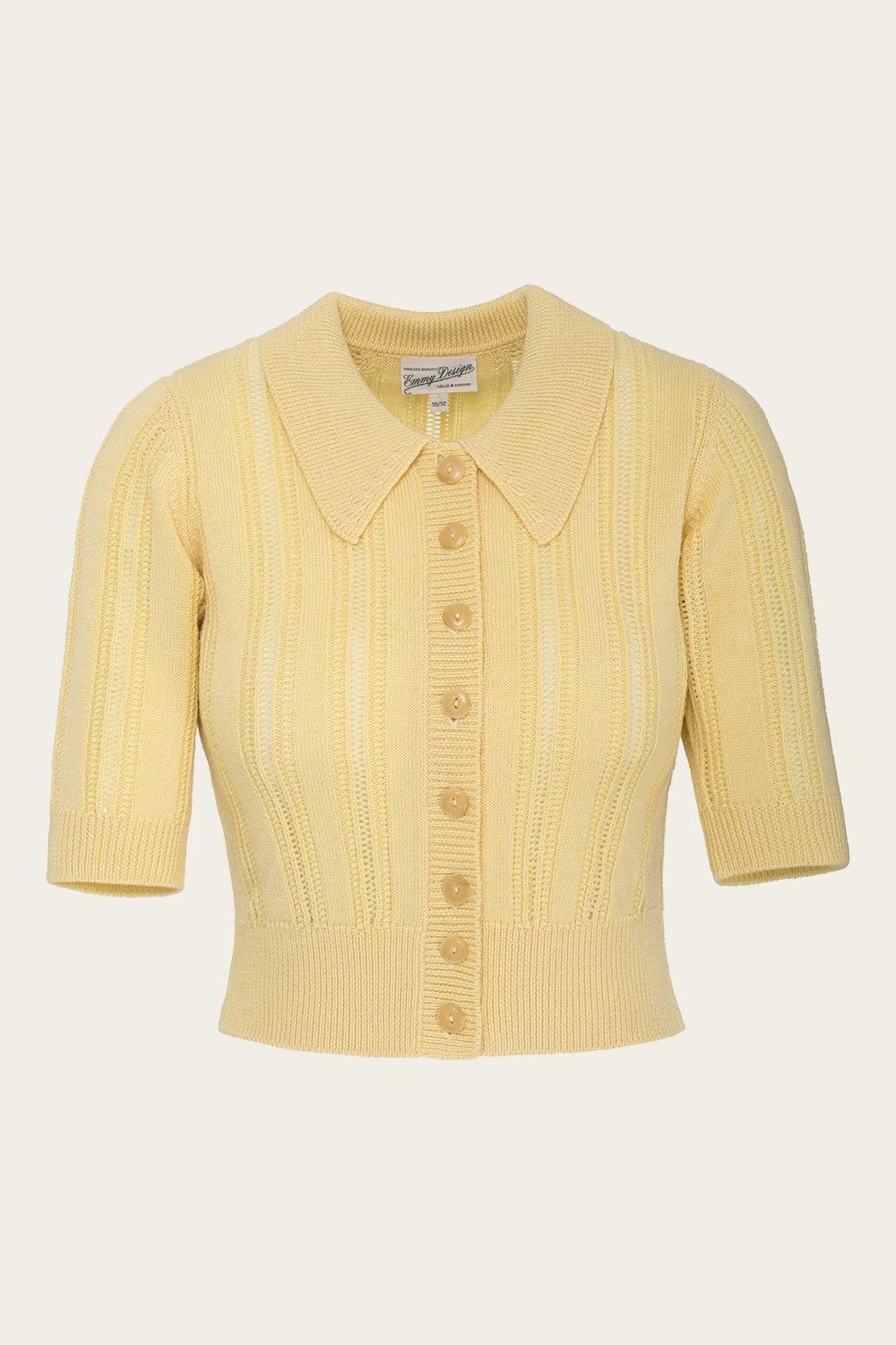 The Non Contrast Cardigan, Mellow Yellow Wool