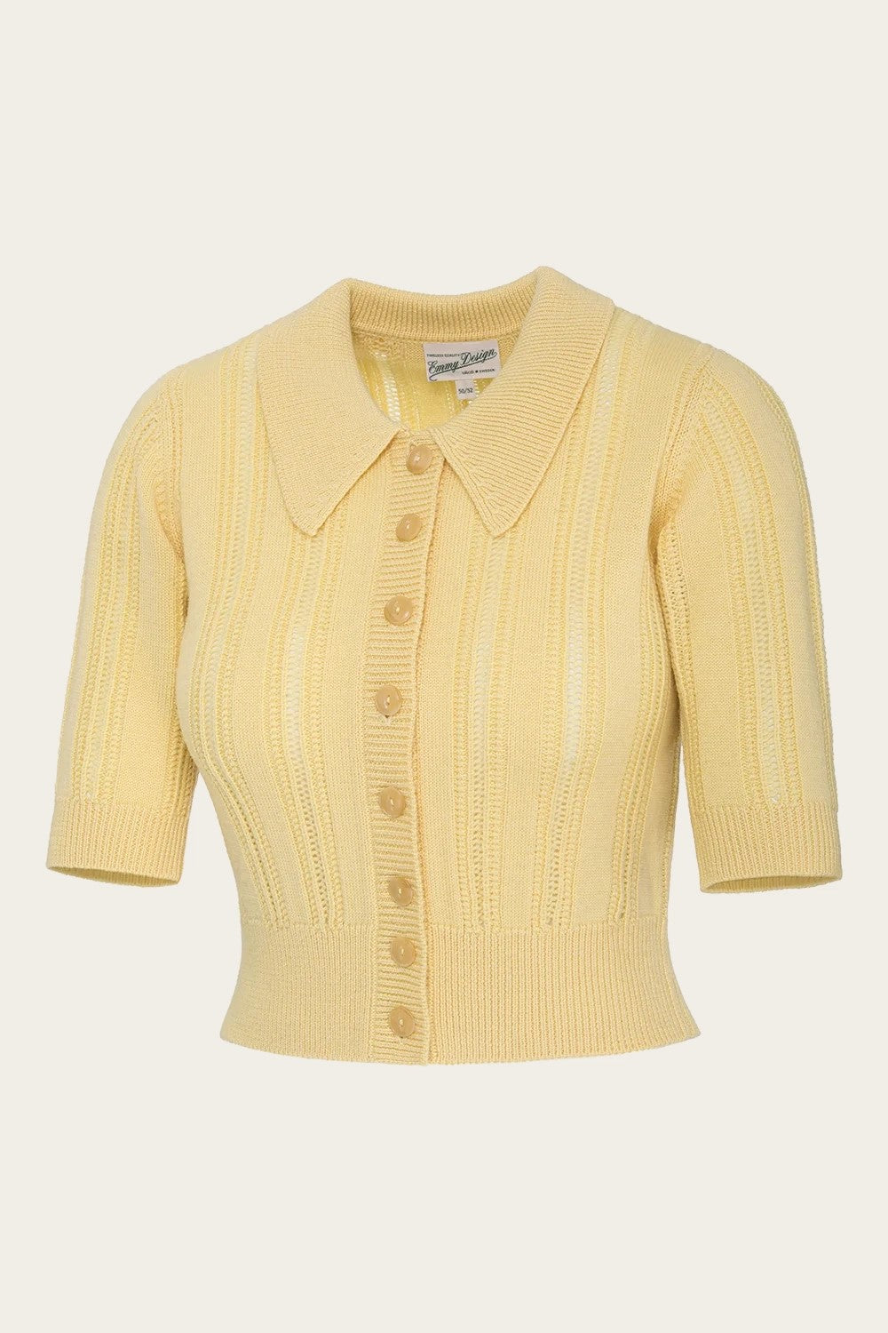 The Non Contrast Cardigan, Mellow Yellow Wool
