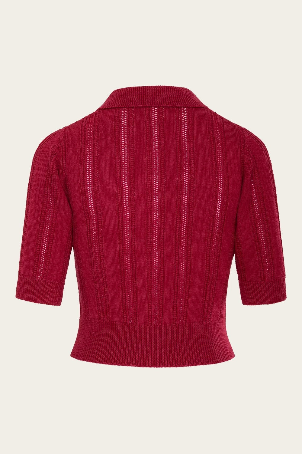 The Non Contrast Cardigan, Lipstick Red Wool