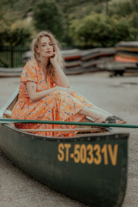 luftiges Midikleid, Red Ditsy