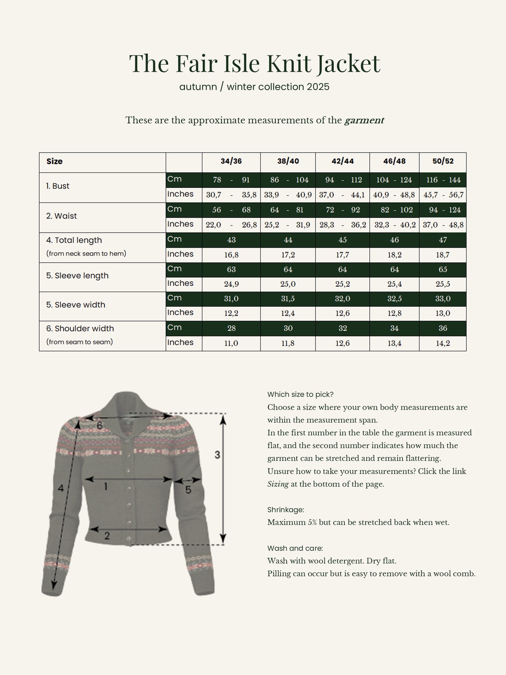 The Fair Isle Knit Jacket, Antique White Mélange Wool