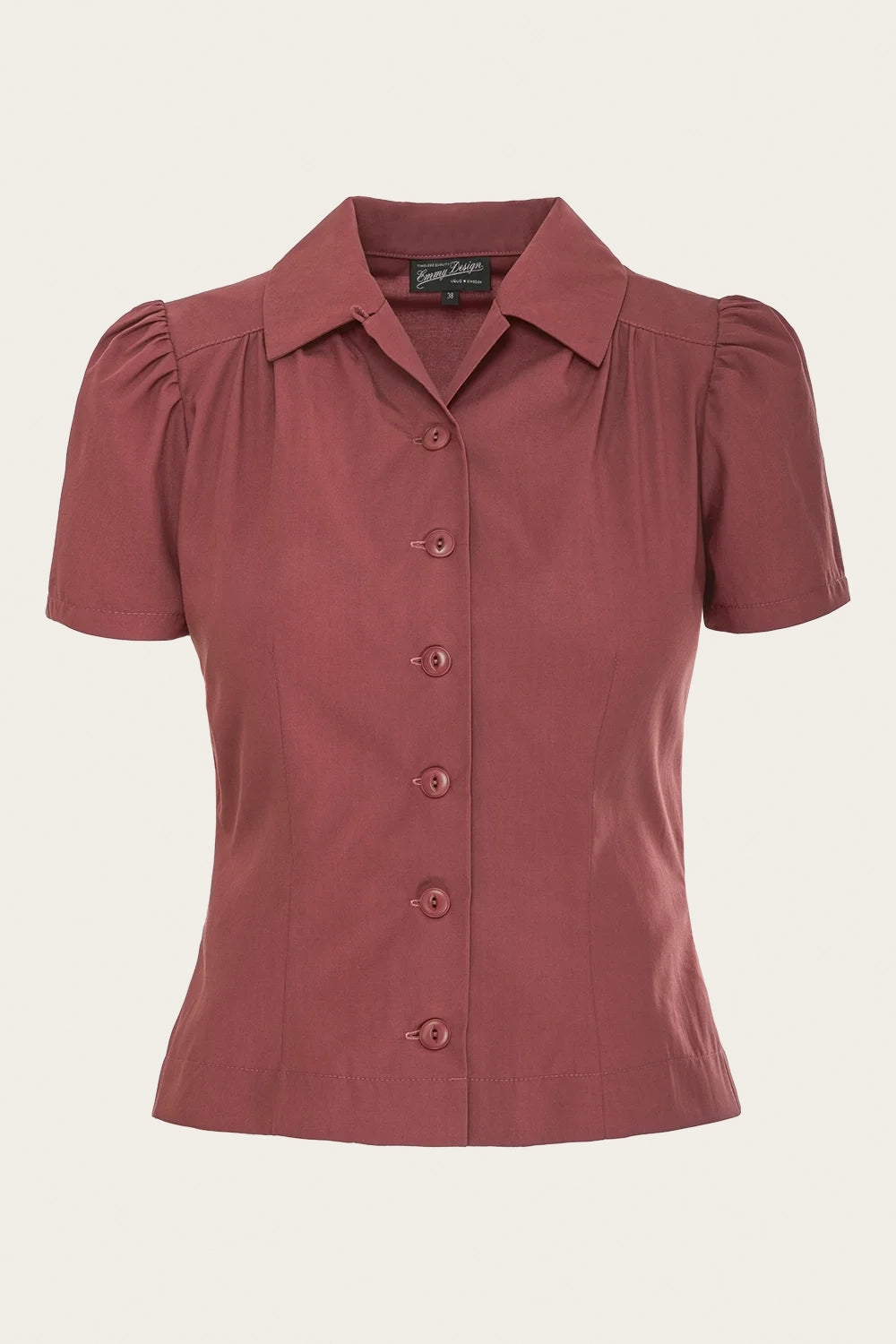 That Same Old Favorite Blouse, Rust - taillierte Bluse kurzarm rostrot