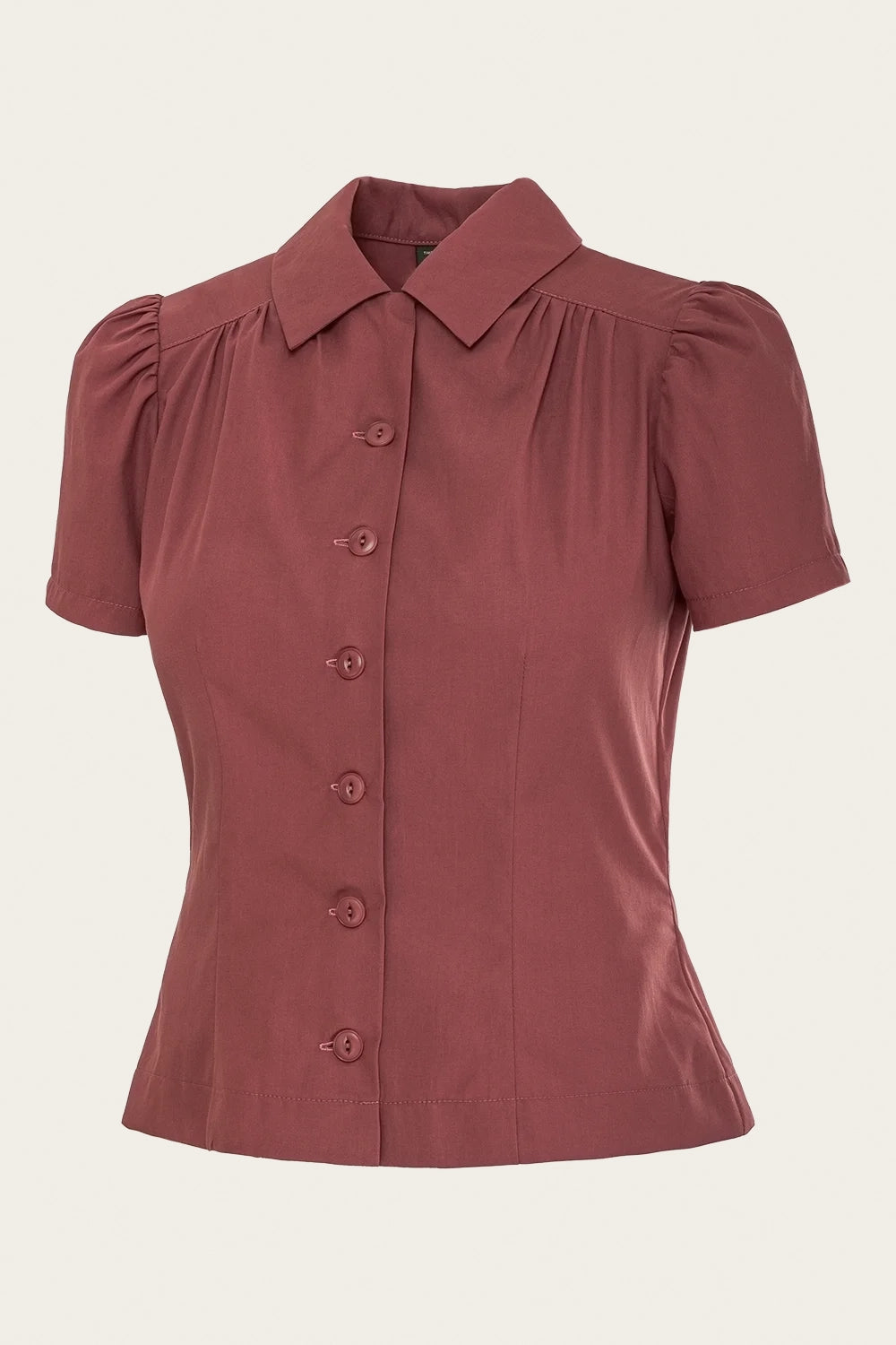 That Same Old Favorite Blouse, Rust - taillierte Bluse kurzarm rostrot