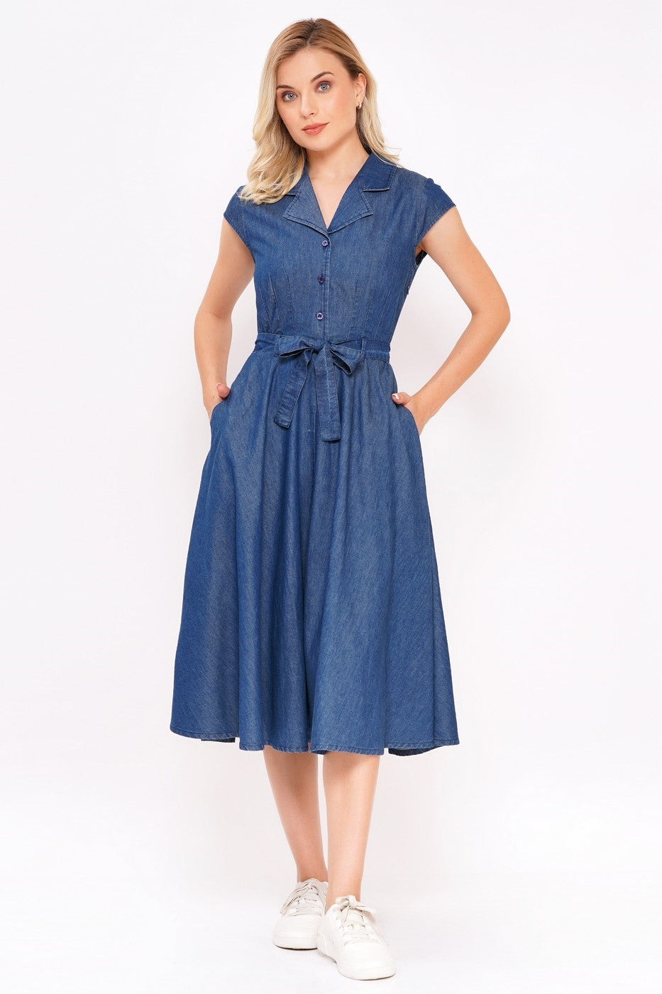 Midi-Kleid, Denim