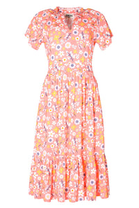 luftiges Midikleid, Red Ditsy