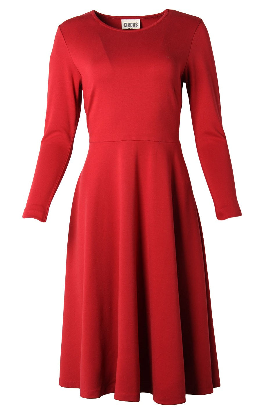 tailliertes Kleid Midi, Rhythmic Red