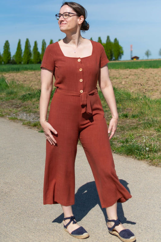 Birgit Jumpsuit, Linen Terracotta