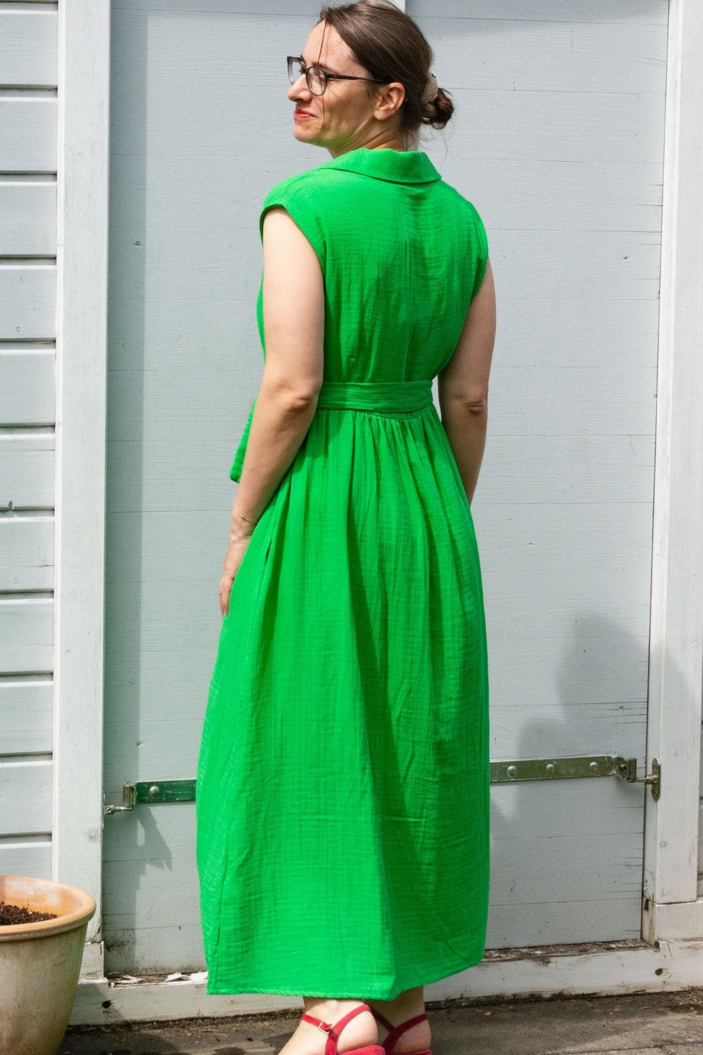 Kleid Nikki Dress, Crinkle Green