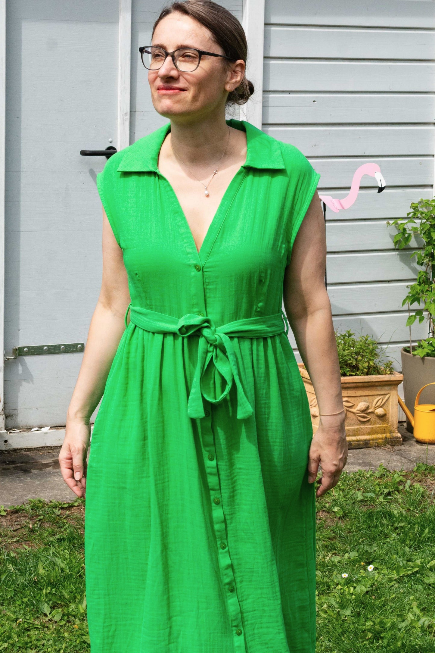 Kleid Nikki Dress, Crinkle Green