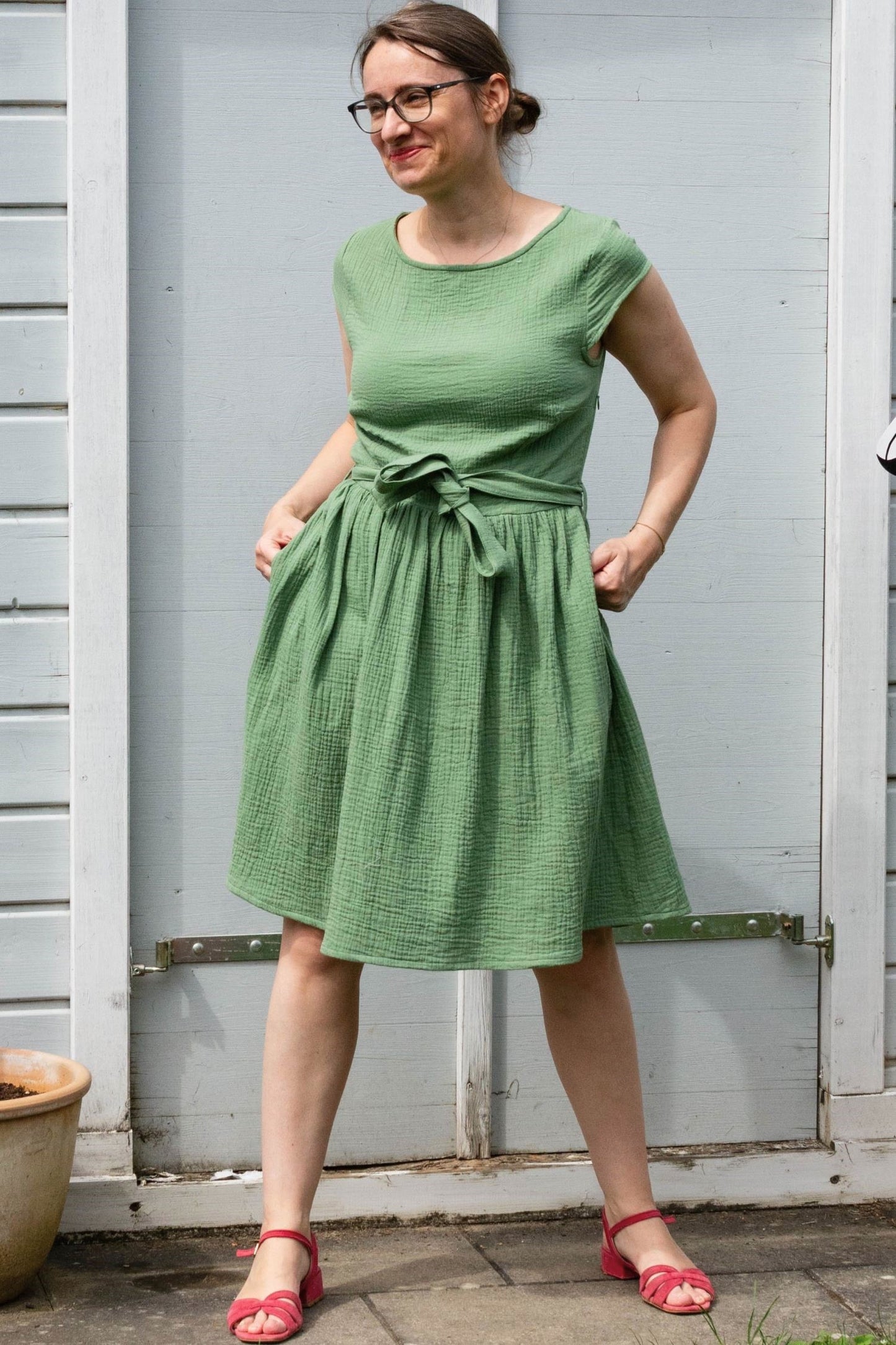 Musselin-Kleid, Grass Green