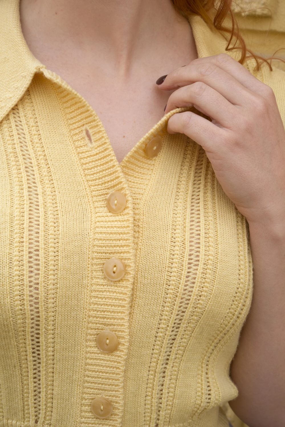 The Non Contrast Cardigan, Mellow Yellow Wool