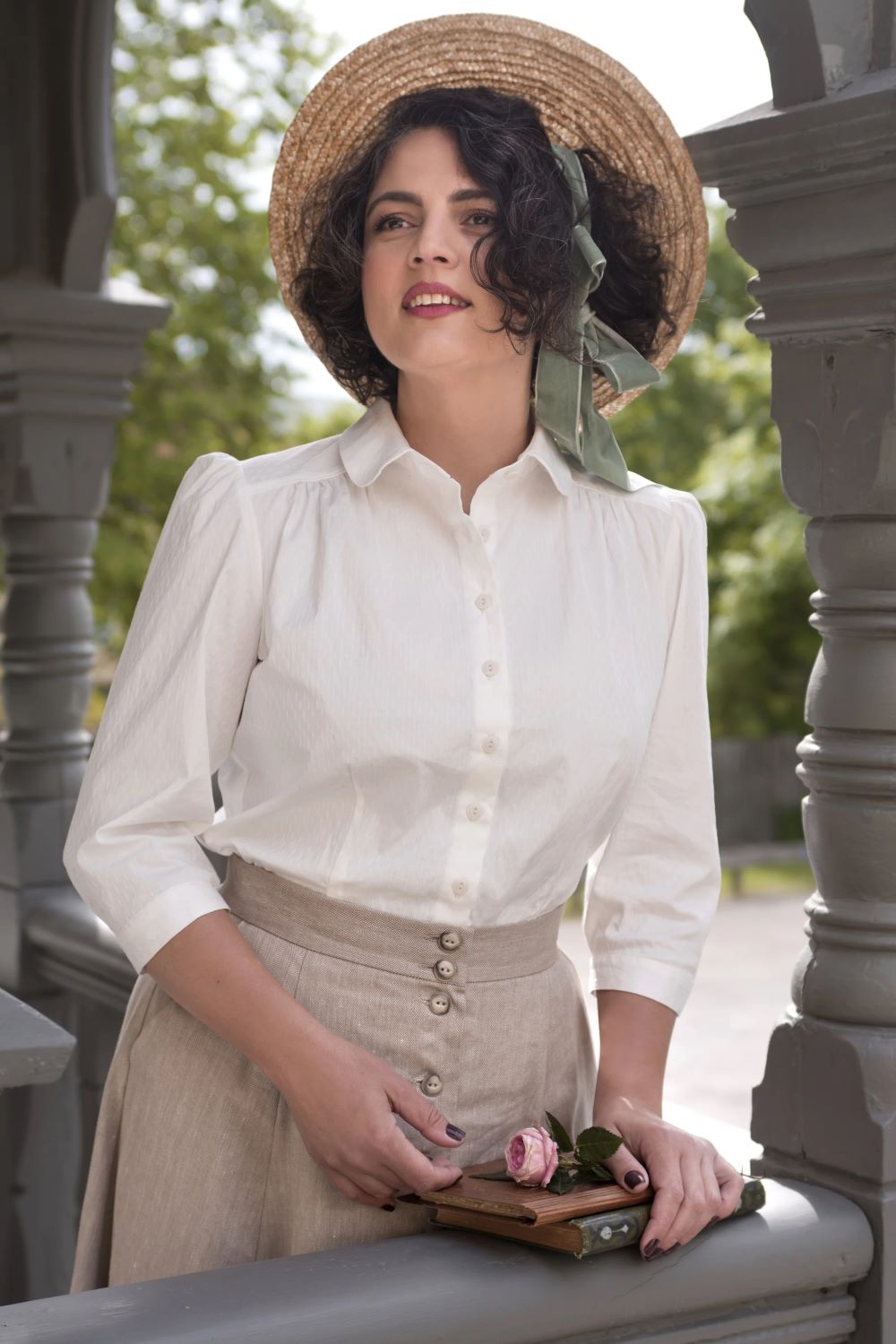 The Bookworm Blouse, Crisp White Cotton