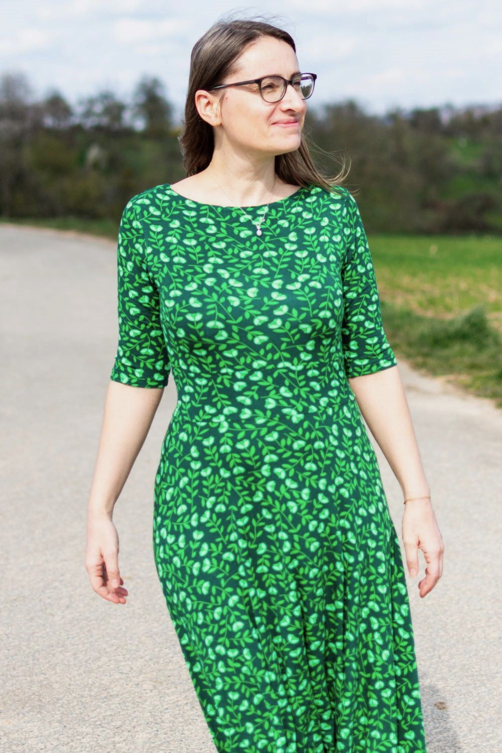 Danecharlotte Dress, Khaki/Green Fleurie