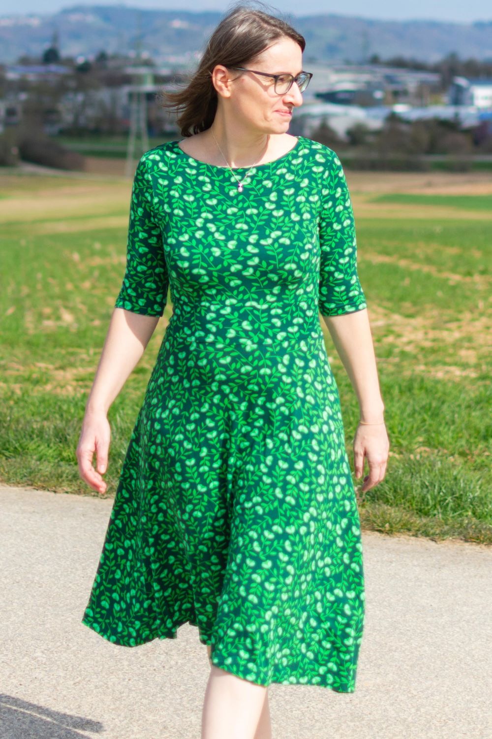 Danecharlotte Dress, Khaki/Green Fleurie