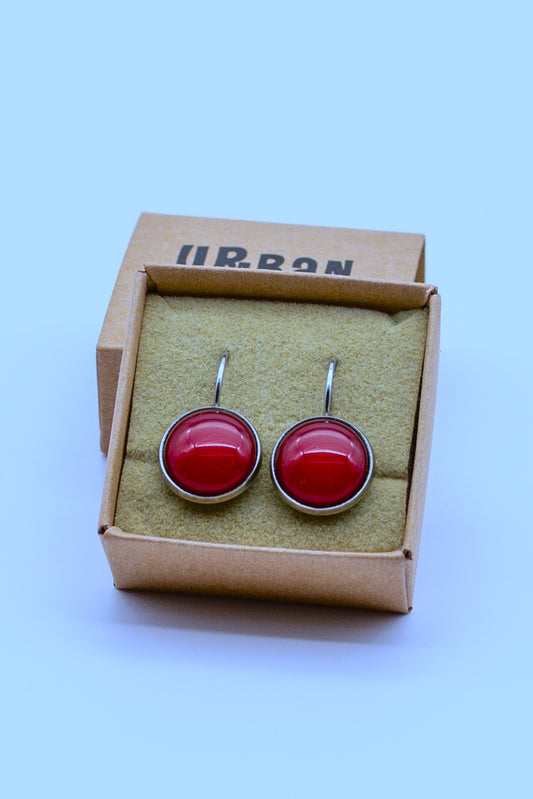Ohrringe Dots, Cherry Red