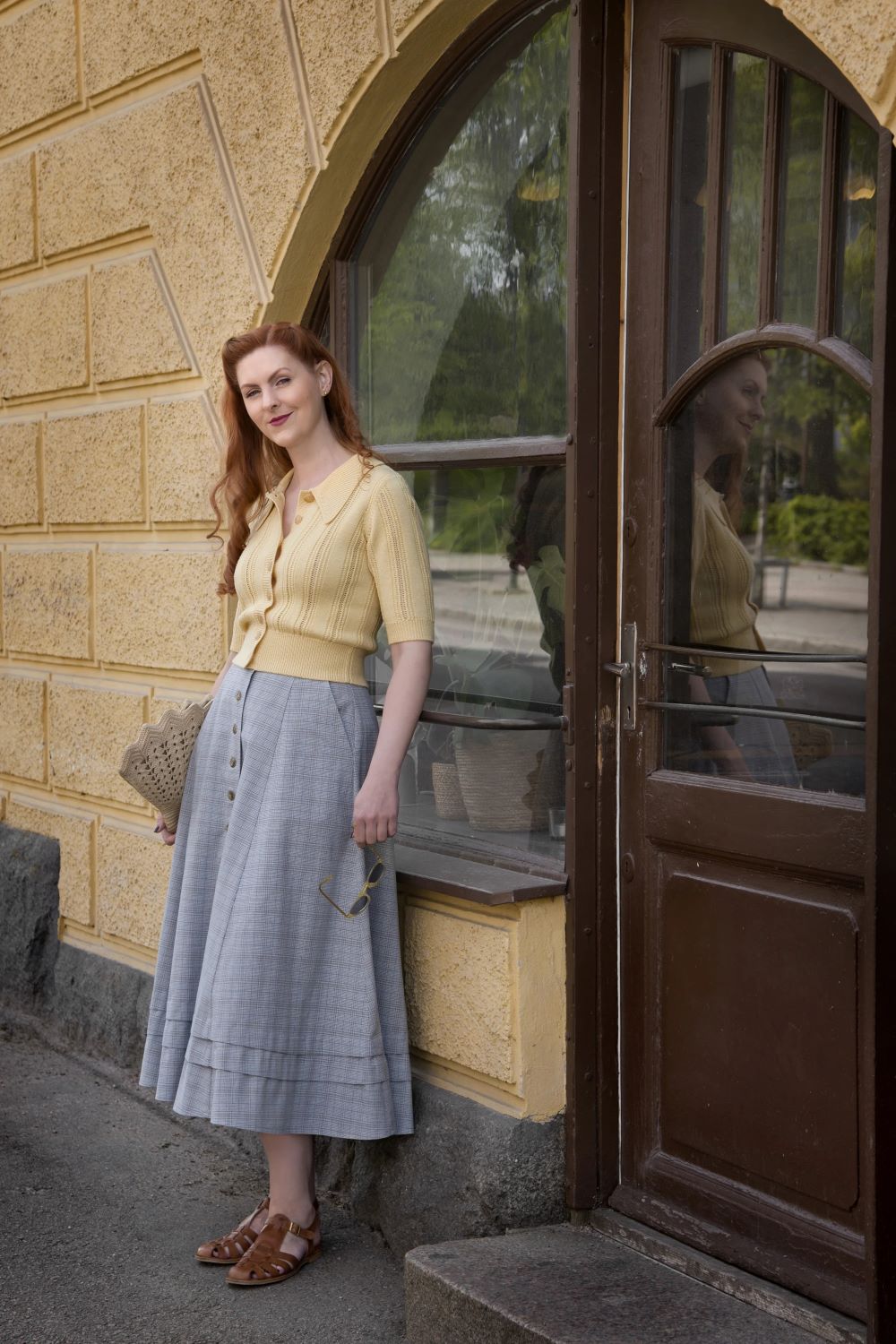 The Non Contrast Cardigan, Mellow Yellow Wool