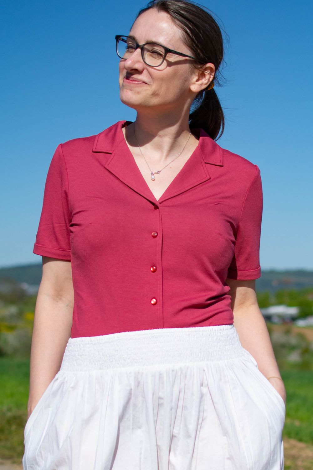 Dita Blouse Tricot Deluxe, Coral