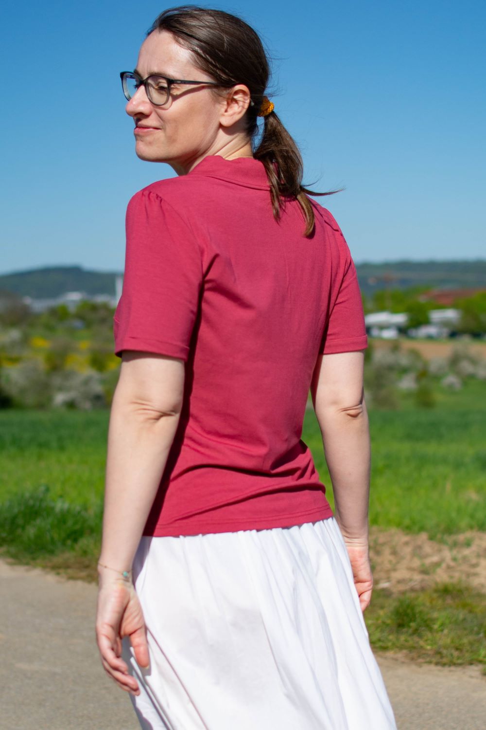 Dita Blouse Tricot Deluxe, Coral