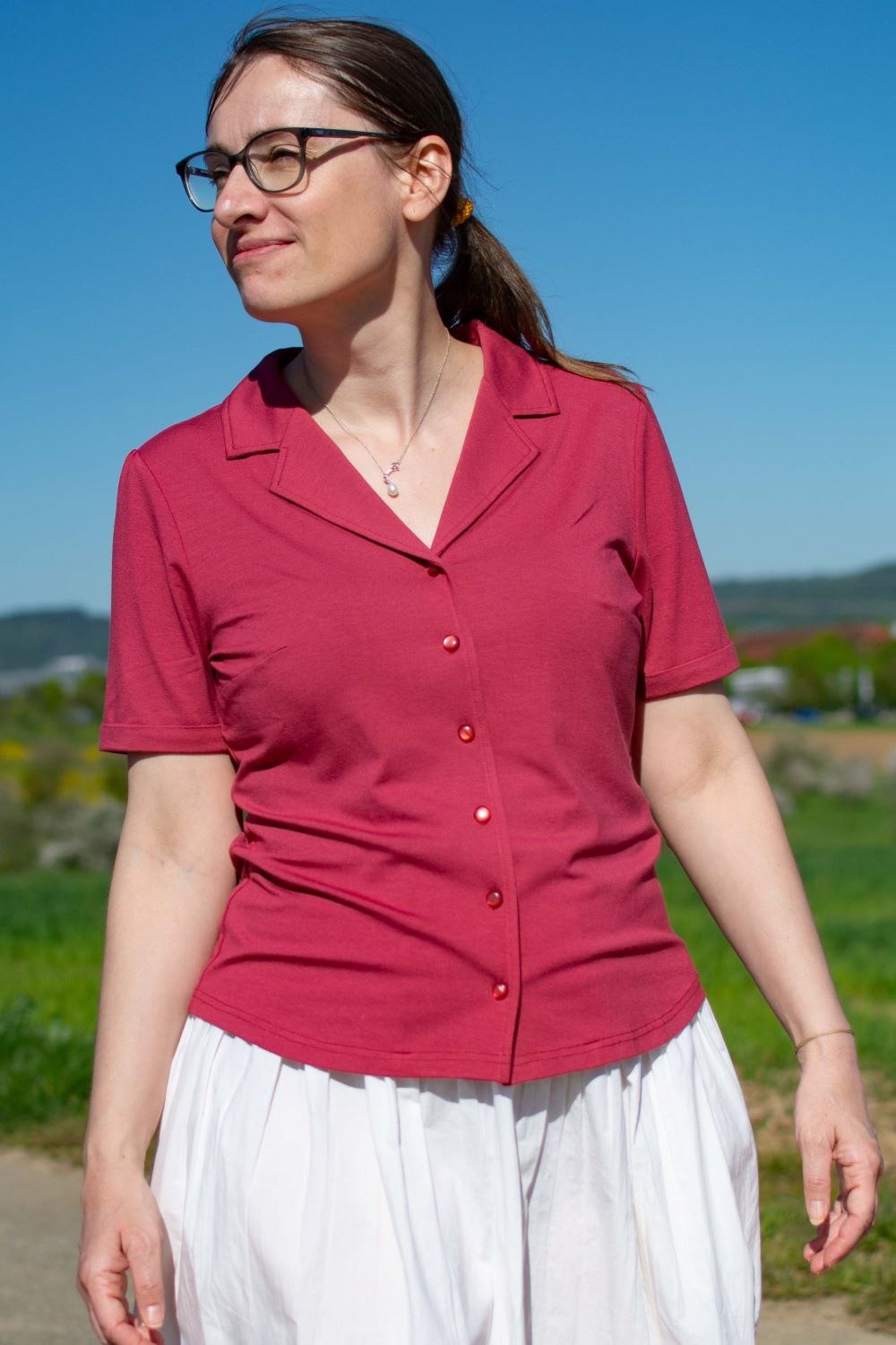 Dita Blouse Tricot Deluxe, Coral