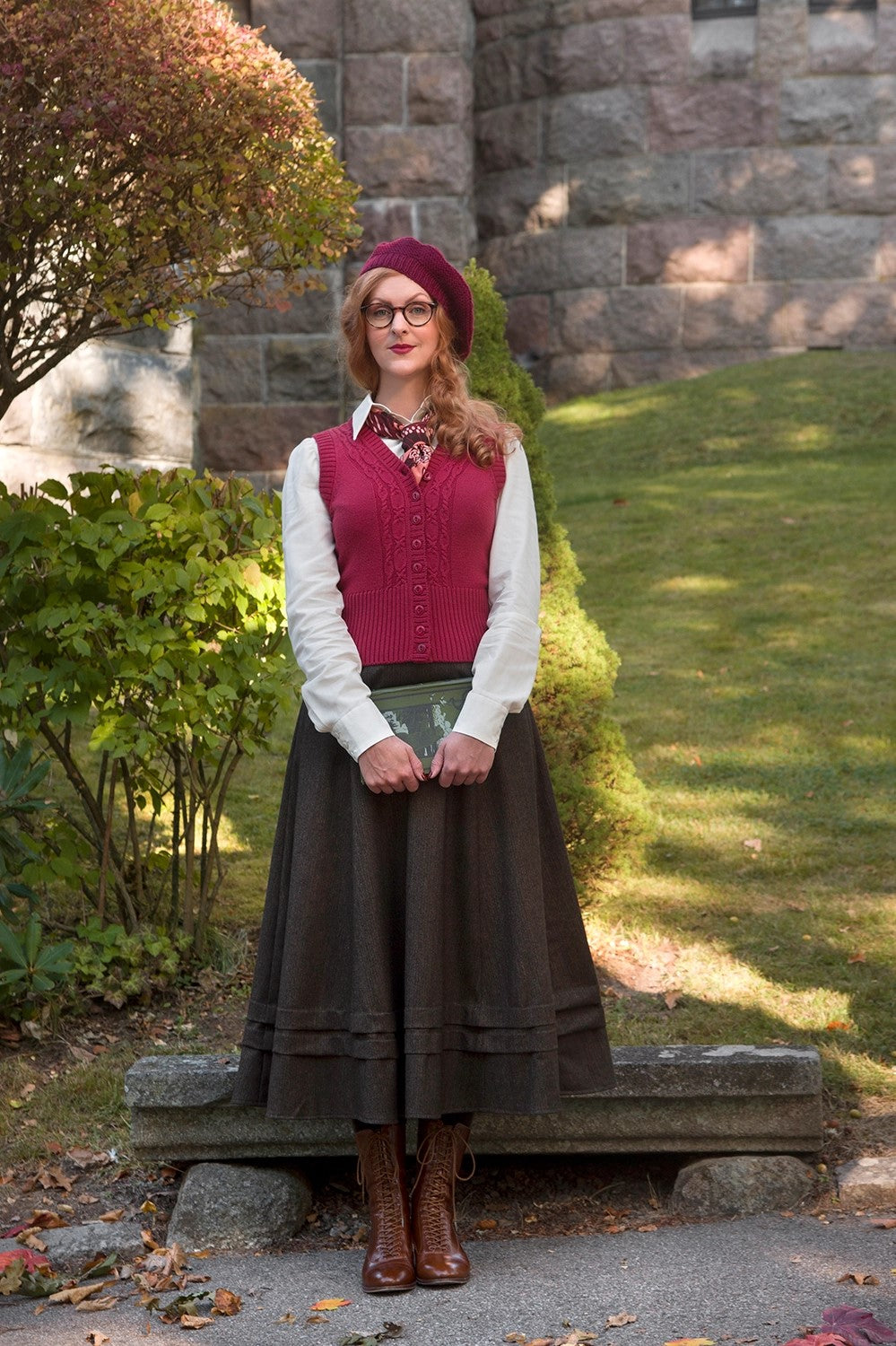 The Sassy Sweater Vest, Pomegranate Wool