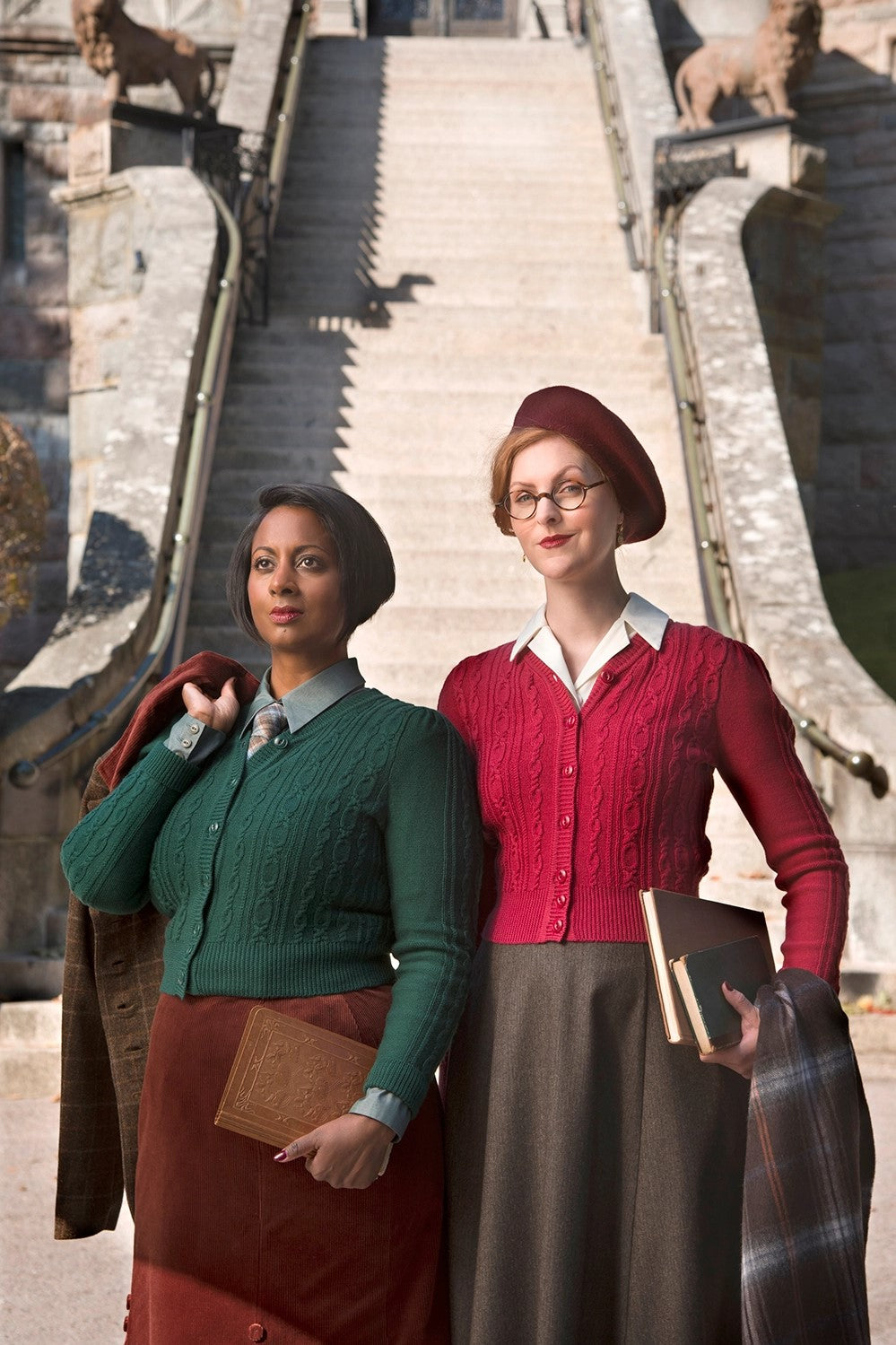 The Ice Skater Cardigan, Pomegranate Wool