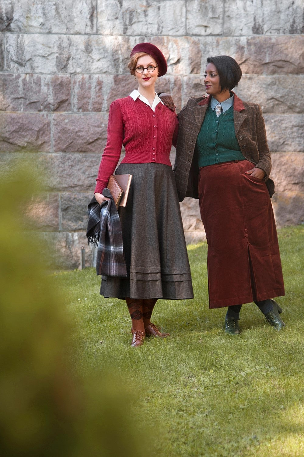 The Ice Skater Cardigan, Pomegranate Wool