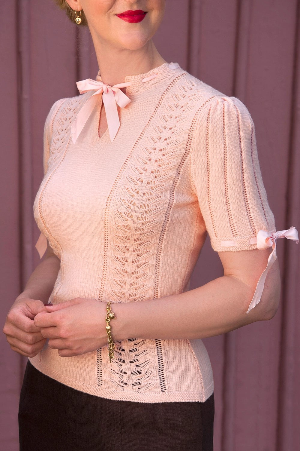 The Coquette Keyhole Top, Petal Pink