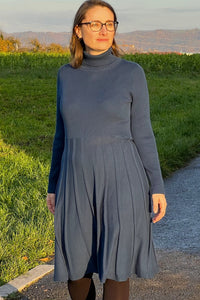Strickkleid Henna Roll Neck, Blue