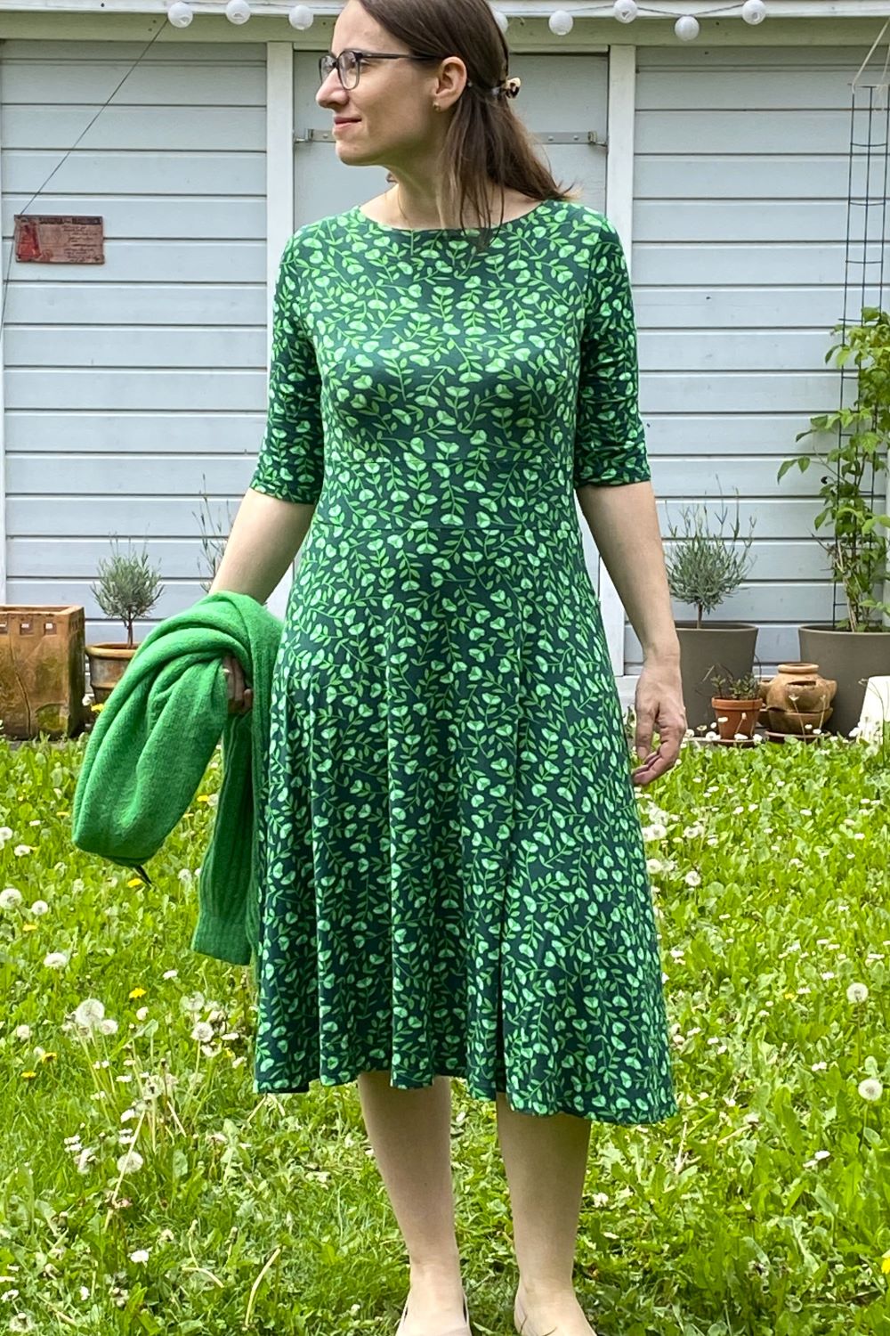 Danecharlotte Dress, Khaki/Green Fleurie