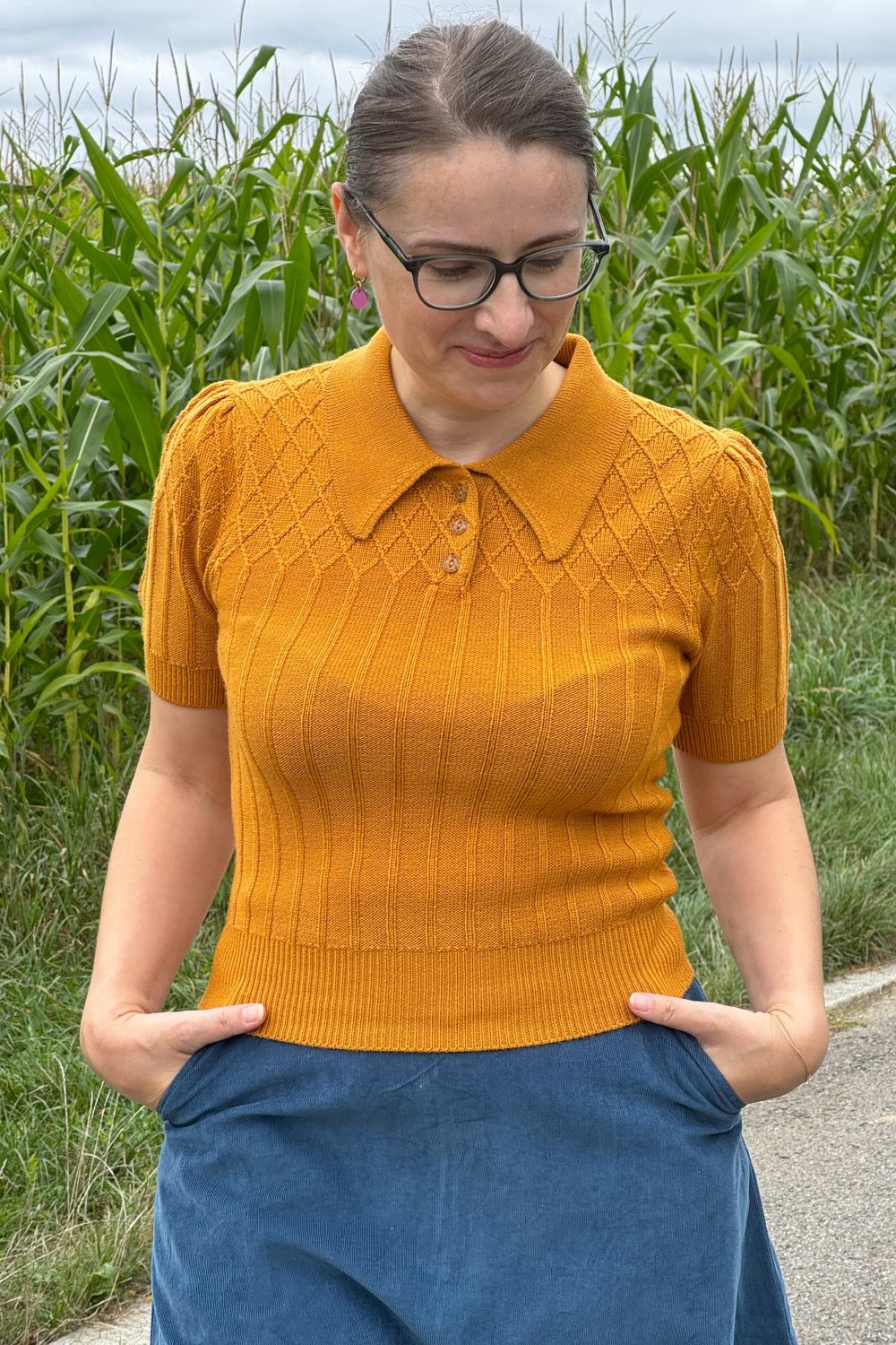 The Tiptop Knit Top, Mustard