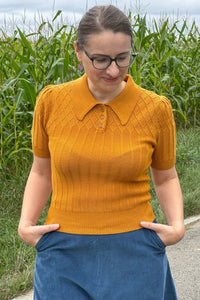 The Tiptop Knit Top, Mustard