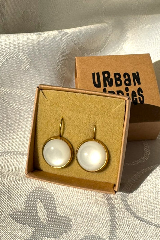 Ohrringe Dots, Pure White