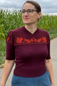 The Nuts-about-you Top, Plum/Rust