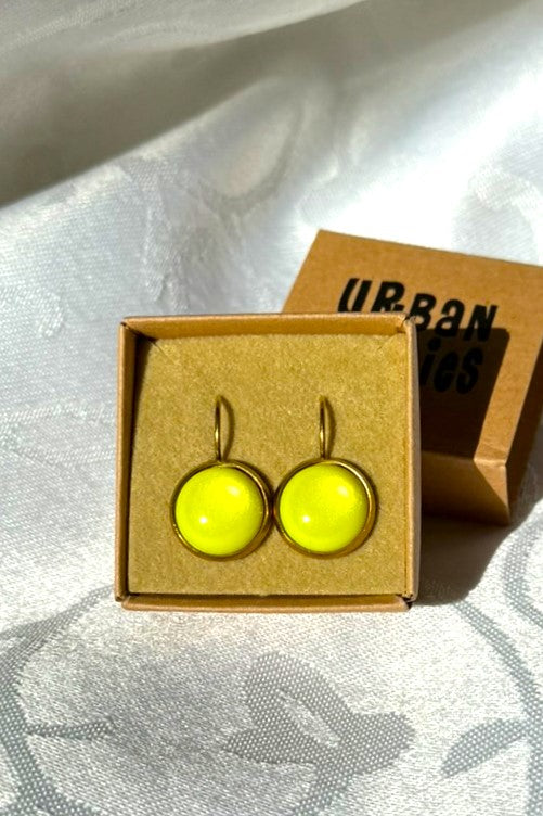 Ohrringe Dots, Fluo Lime
