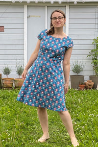 Kleid mit Retrocharme, Floral Grid