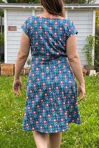 Kleid mit Retrocharme, Floral Grid