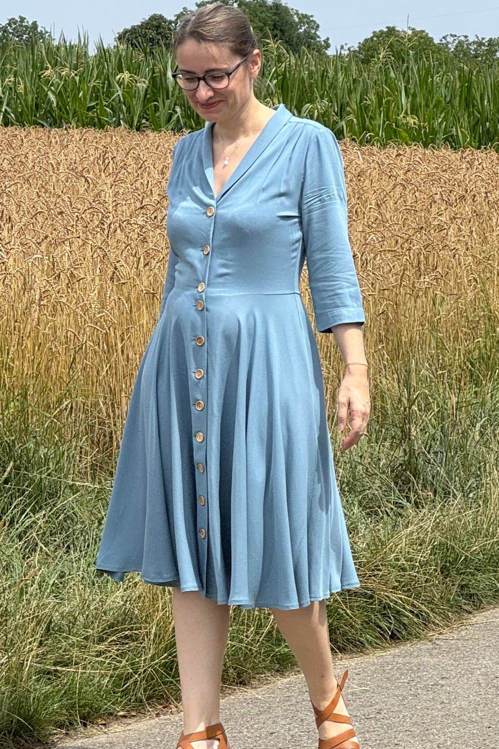 Kleid D'Laine Dress Olette, Ice Blue