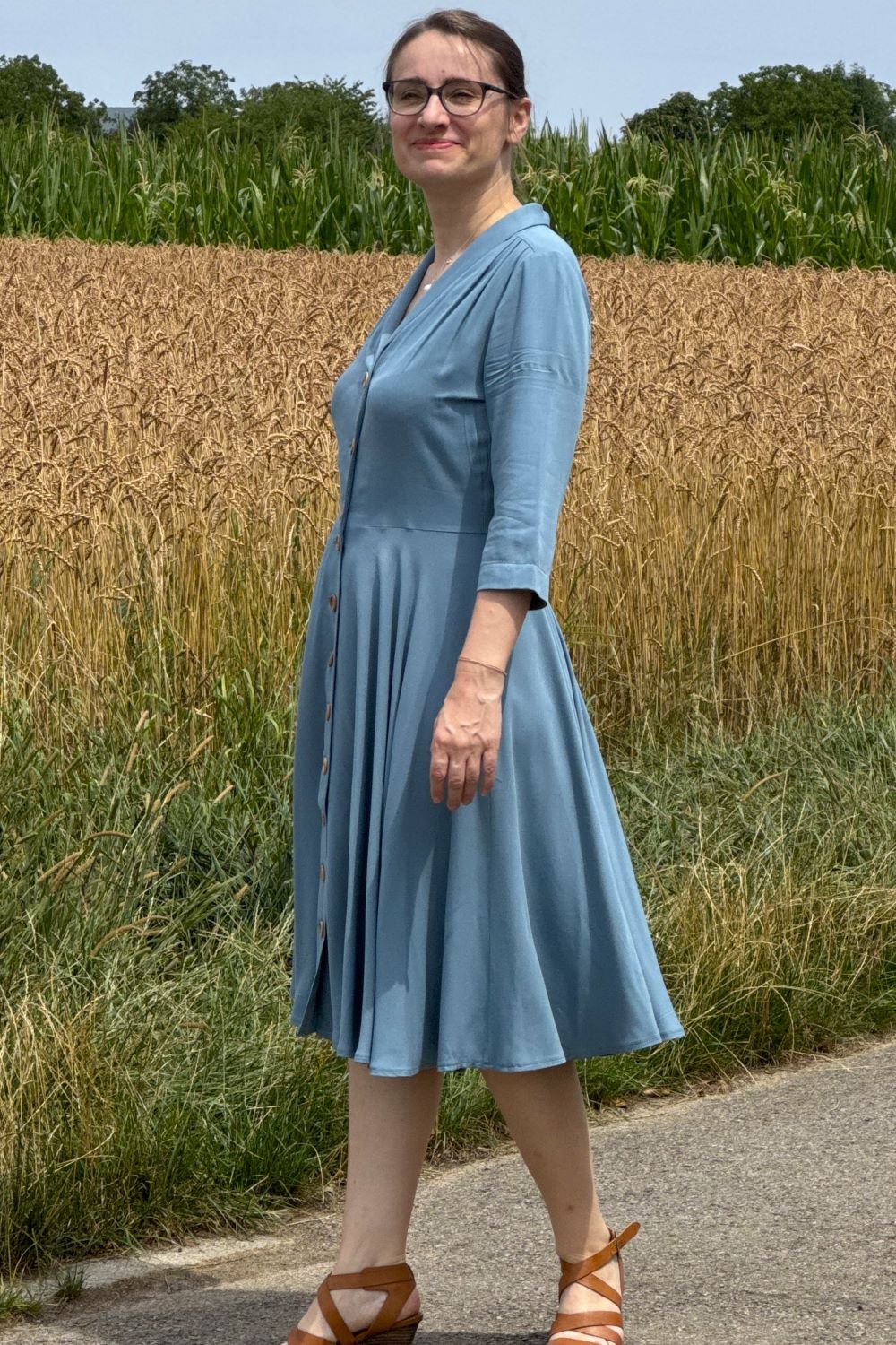Kleid D'Laine Dress Olette, Ice Blue